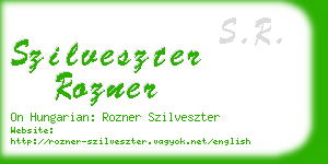 szilveszter rozner business card